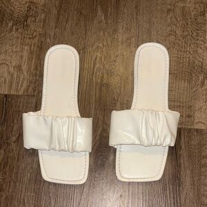 Stylish White Slide Sandals